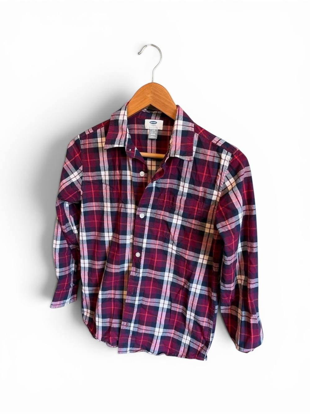 Old Navy Red and White Plaid Button-Down Shirt (0002)
